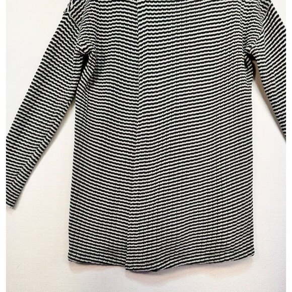 Cabi Womens Turtleneck Knit Sweater Size S Black & White Striped Split Front - Picture 12 of 14